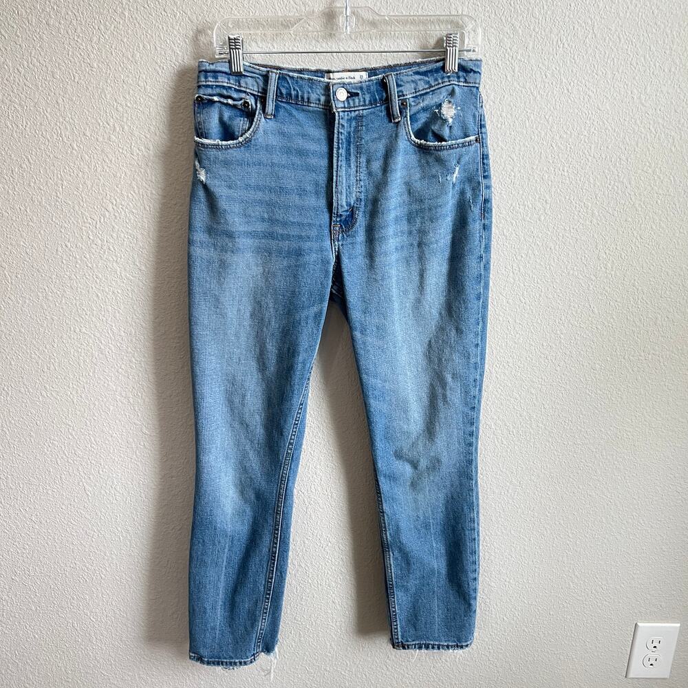 Abercrombie & Fitch the Skinny High Rise Jeans Women's 29/8R Distressed Stretch